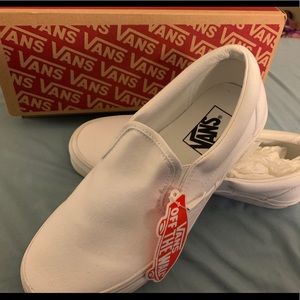 Brand New white slip on Vans